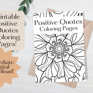 Libro para colorear con citas positivas/páginas para la autocompasión, la autoaceptación, la autoestima, la salud mental y el bienestar. Páginas para colorear imprimibles
