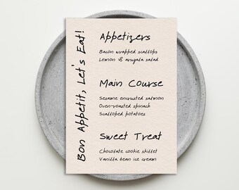 Minimalist Dinner Party Menu Template | hand drawn effect | minimalist | trendy handwritten menu | oysters | no crumbs | black and white