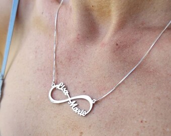 Customed Infinity Custom Infinity Name Necklace , Handmade Multiple Name Necklace ...