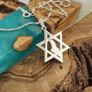 Star of David with Israel Map Necklace - Map of Israel Pendant- Jewish Gifts for Men and Women - Judaica Jewelry from Israel The Holy Land