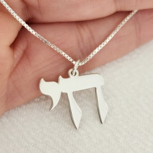 Collar Chai en plata de ley 925, joyería con letras hebreas, judaica artesanal hecha a mano, regalo significativo para él, colgante con símbolo religioso