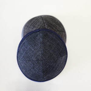 Personalized Jeans Kippah: Handmade Printed Kipa for Wedding & Bar Mitzvah
