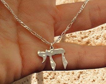 Collana Chai in argento sterling: ciondolo ebraico