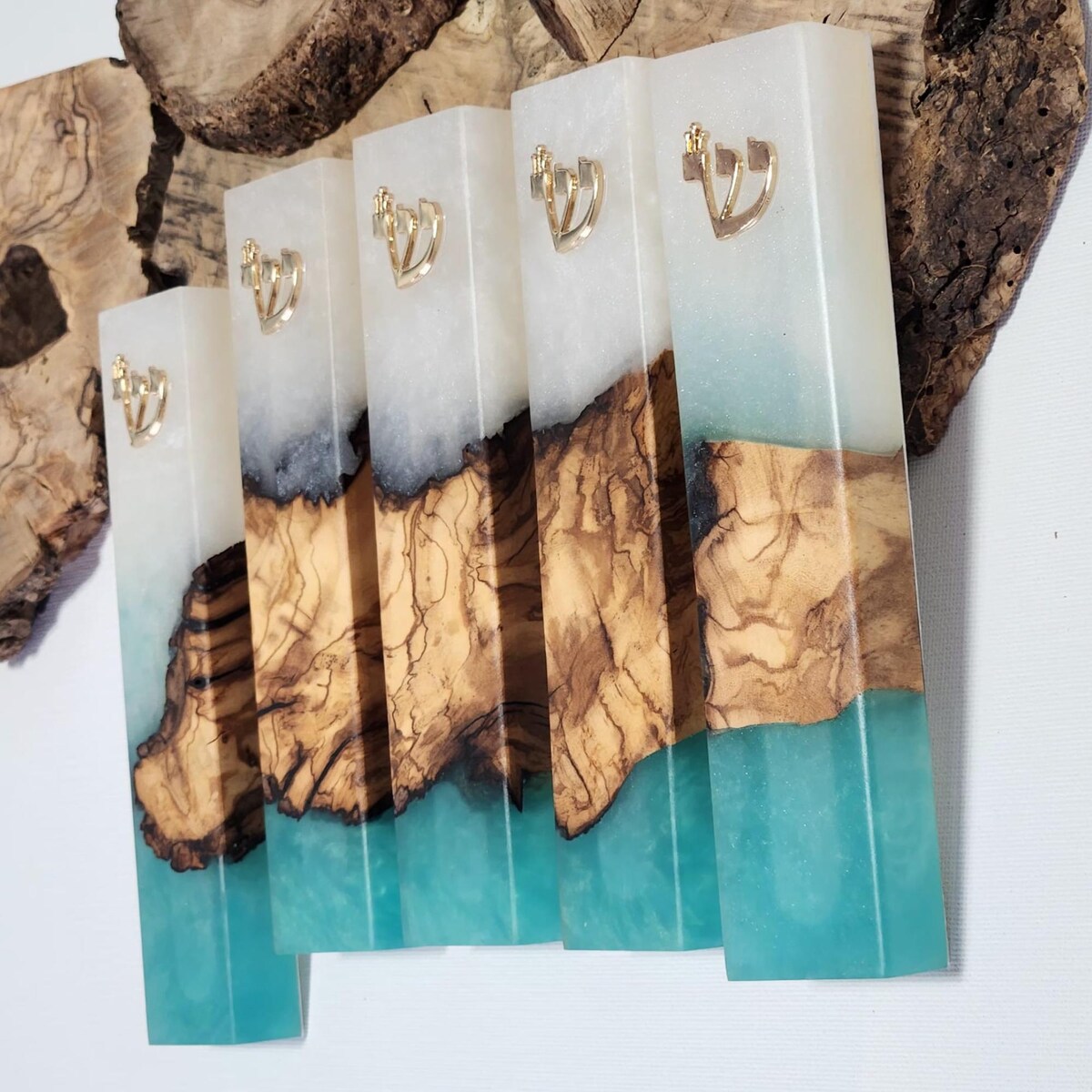 Handmade Olive Wood Mezuzah Case With Epoxy | Jewish Home Decor | Unique Handcrafted Mezuza Case for Door | Jewish Home Gift From Israel - Etsy