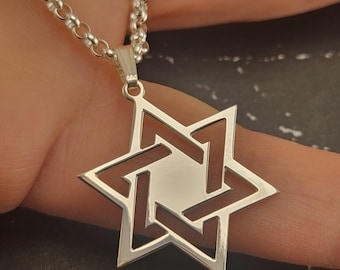 ONEFINITY Collier étoile De David Pour Femme En Argent Sterling 925 Collier étoile Juive Collier Pendentif Hexagramme Collier Amulette étoile De David Bijoux Pour Hommes Femmes épouse