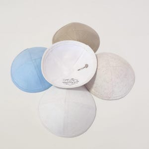 Personalized Printed Linen Kippot: Wedding Bar/Bat Mitzvah Favors