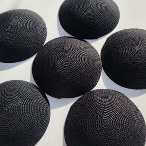 Handmade Black Crochet Cotton Kippah: Jewish Yarmulke from Israel