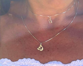 925 Silver Hebrew Initial Pendant Necklace: Jewish Letter Jewelry