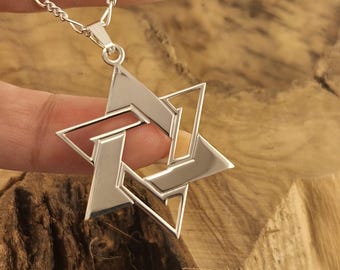Sterling Silver Star of David Necklace: Large Magen David Pendant
