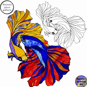 Stained Glass Fish Pattern: Suncatcher Template (PDF Downloadable Pattern)