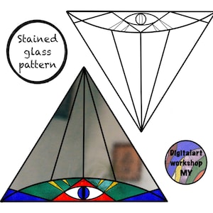 Modello di specchio in vetro colorato: modello moderno per acchiappasole (disegno scaricabile in formato PDF, formato A4/ridimensionabile)