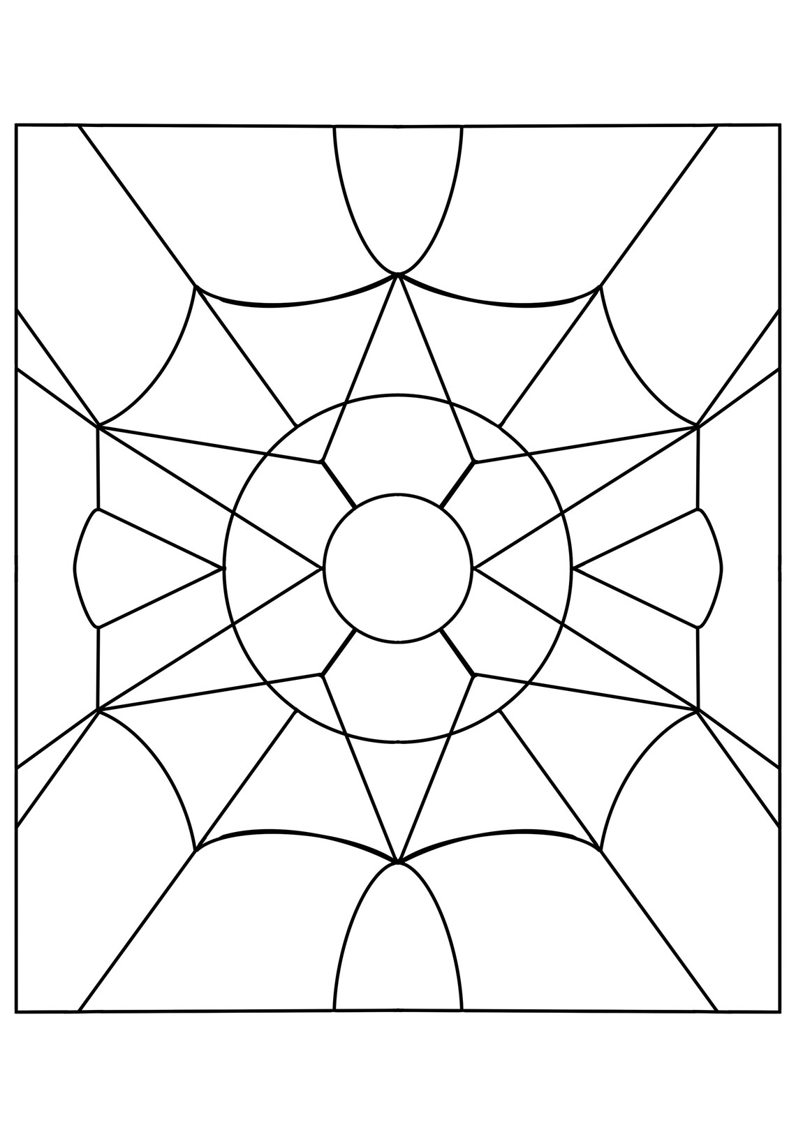 Downloadable Stained Glass Star Pattern, Geometric Star Sun Catcher ...