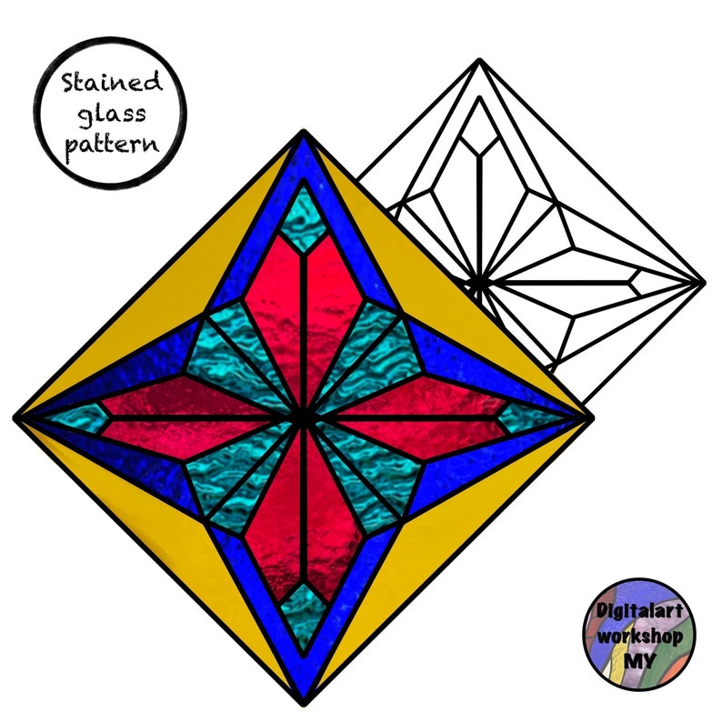 Pattern, Stained Glass, Template for Stained Glass Sun Catcher Panel