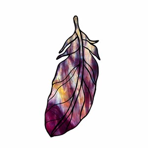 Stained Glass Suncatcher Feather Pattern, Downloadable Digital Template ...