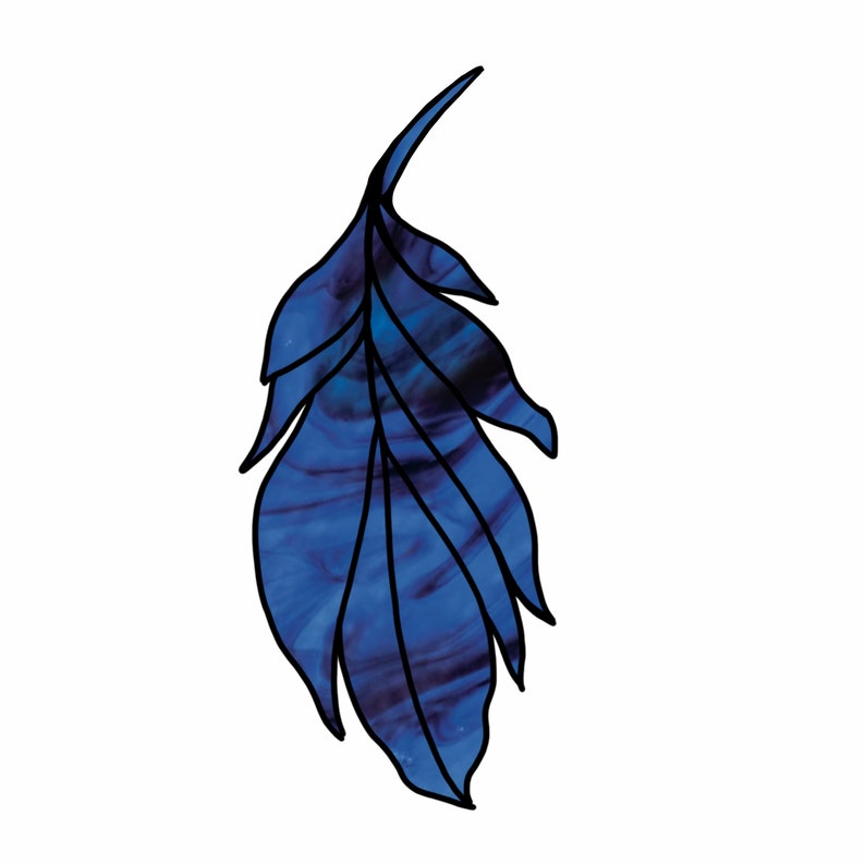Stained Glass Suncatcher Feather Pattern, Downloadable Digital Template ...