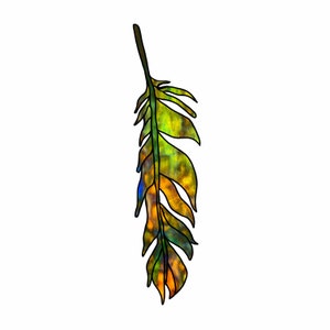 Stained Glass Suncatcher Feather Pattern, Downloadable Digital Template ...