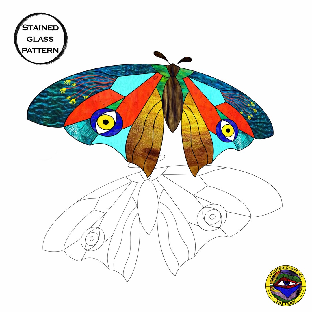 Motif papillon en vitrail : modèle attrape-soleil (téléchargement ...