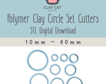 Polymer Clay Kreis Ausstecher Set | Grundlegende Ausstecher | 9 Kreisgrößen | Digitaler STL-Dateidownload
