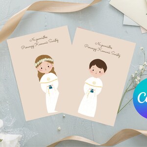 first communion personalized card, gift for first communion kids, holy communion card for girl or for boy, unique first communion card