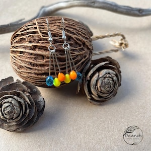 Pendientes colgantes de vidrio de colores/Regalo de cumpleaños/Regalo para niños/Regalo para ella/Hechos a mano/Arte de lámpara/Pendientes de verano/Pendientes estilo Murano