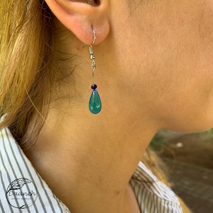 Pendientes de gota de vidrio / Regalo de cumpleaños / Regalo para niños / Regalo para ella / Hecho a mano / Arte de lámpara / Pendientes de verano / Pendientes estilo Murano