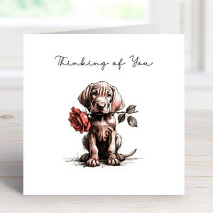 Vous pensez à vous Carte vizsla hongroise Carte de voeux sentimentale