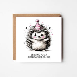Carte câlin d'anniversaire hérisson carte d'anniversaire hérisson cadeau mignon pour enfants hérisson graphique carte d'impression drôle d'animal