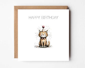 Tabby Cat Birthday Card | Cat Lover Gift