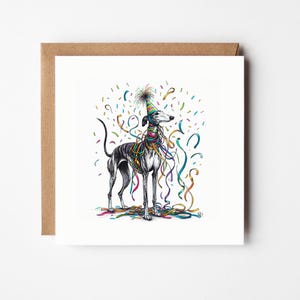 Carte d'anniversaire lévrier Carte de voeux chien Carte de voeux écologique et durable Jolie carte de voeux