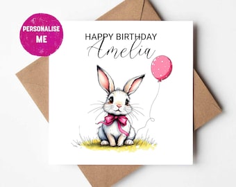 Rabbit Birthday Card | Custom Card | Personalised Greetings