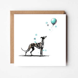 Carte d'anniversaire lévrier Carte race de chien Carte de voeux durable Carte lévrier