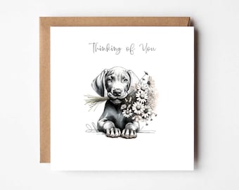 Thinking of You | Weimaraner Card | Dog Breed Greetings