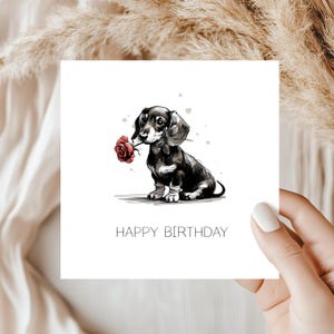 Dackel Geburtstagskarte blanko Innenseite Karte Happy Birthday Dackel Karte