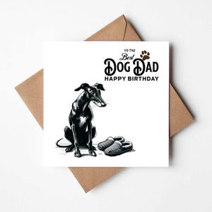 Beste Hund Dad Geburtstagskarte Greyhound Karte Best Dad Blank Innenseite Karte Greyhound Dad Hund Eltern Geschenk