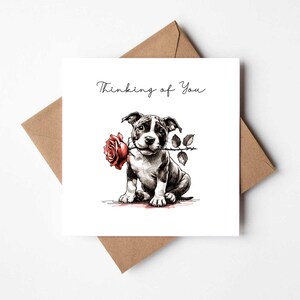 Carte Pensée à vous Staffordshire Bull Terrier Greetings Carte Staffie Sentimental