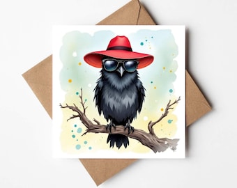 Funny Crow Card | Blank Inside | Bird Lovers Greetings