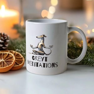 Taza de galgo con meditaciones de Greyt Taza de galgo con perro divertido Taza de galgo con perro Taza de café con perro