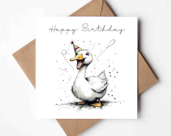 Biglietto di auguri per il compleanno dell'oca sciocca / Saluti per gli amanti degli uccelli