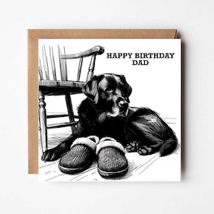 Verjaardagskaart vader hond labrador kaart blanco binnenkant kaart labrador vader hond ouder cadeau