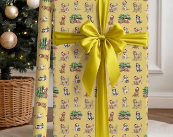 Papier cadeau de Noël Doodle Dog | Papier cadeau de Noël Cockapoo | Papier écologique
