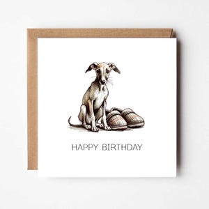 Carte d'anniversaire lévrier italien Carte intérieure vierge Carte joyeux anniversaire Iggy