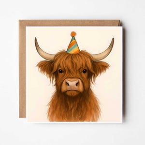 Highland Cow Birthday Card Cute Cow Card