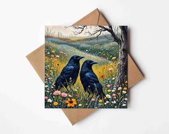 Crow Card | Fine Art Greetings Card | Blank Inside