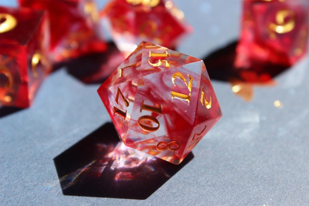 Red Blood Dice Set Sharp Edge Dice Set for RPG Blood Full Etsy