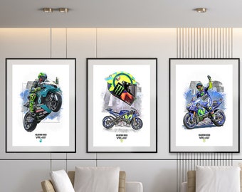 Valentino Rossi Set of 3 Digital Prints | No.46 | The Doctor | Digital Illustration