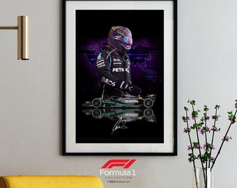 Lewis Hamilton Mercedes Formula 1 W14 Poster - F1 Racing Wall Art Print - Gift for Motorsport Fans | Poster Print Wall Art-Digital Download
