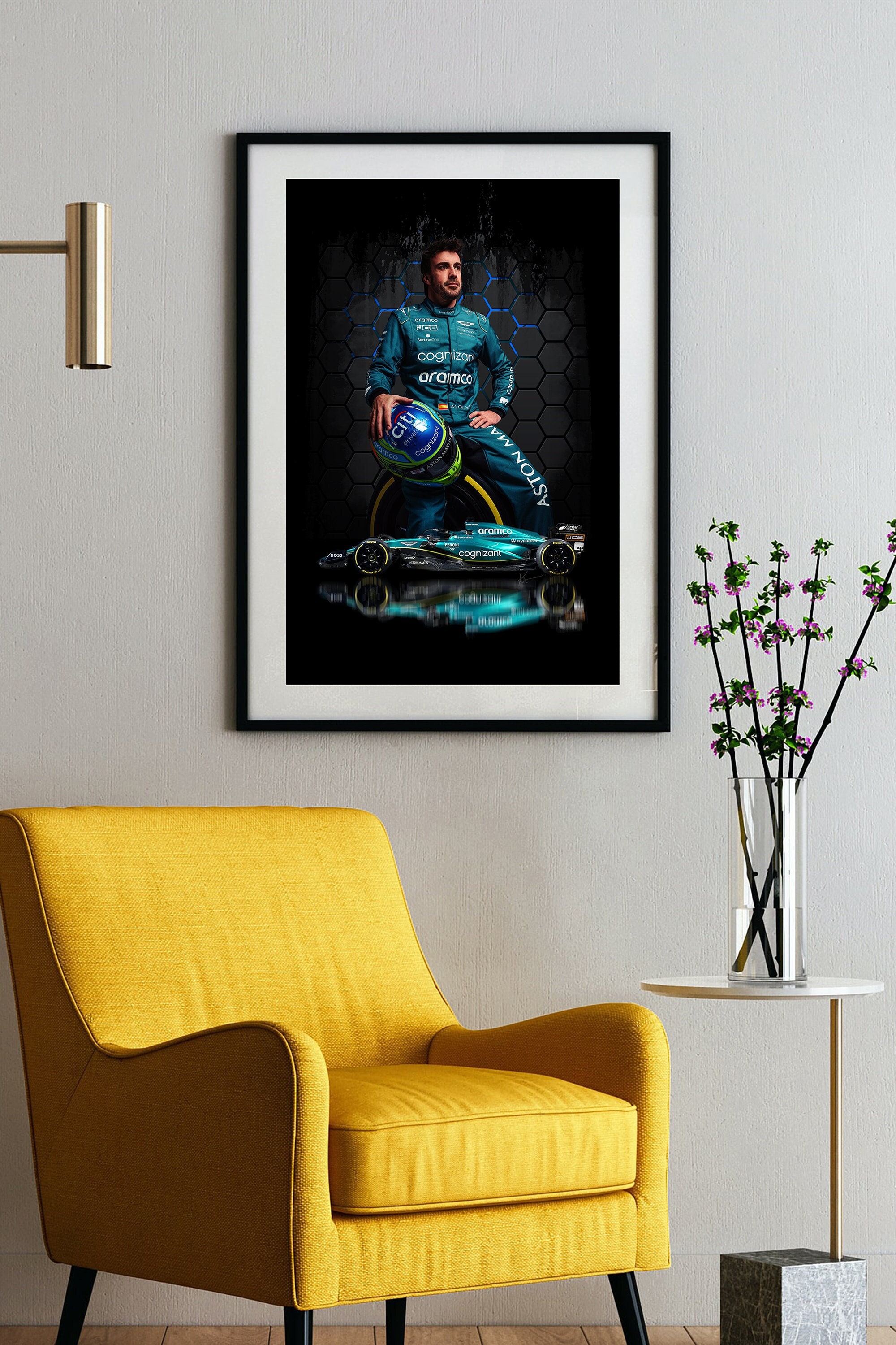 Fernando Alonso Scream - Póster retro con impresión artística, lienzo  vintage para colgar, para dormitorio, sala de estar, decoración de pared  del hogar, 20 x 30 cm : : Hogar y cocina