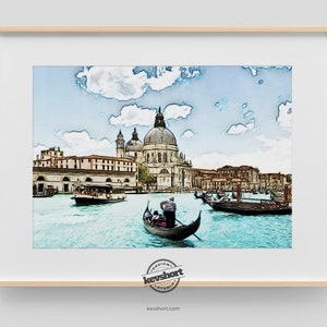 Abstract Venice Landscape Digital Download, Italy Cityscape Decor, Contemporary Venice Skyline Decor, Modern Abstract Venice Art