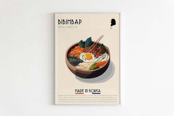 Korean Food Poster, Korean Food Print, Korean Food Wall Decor