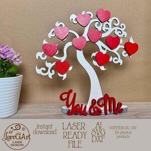 Heart Tree SVG: Valentine&#39;s Day Laser Cut File (Digital Download)